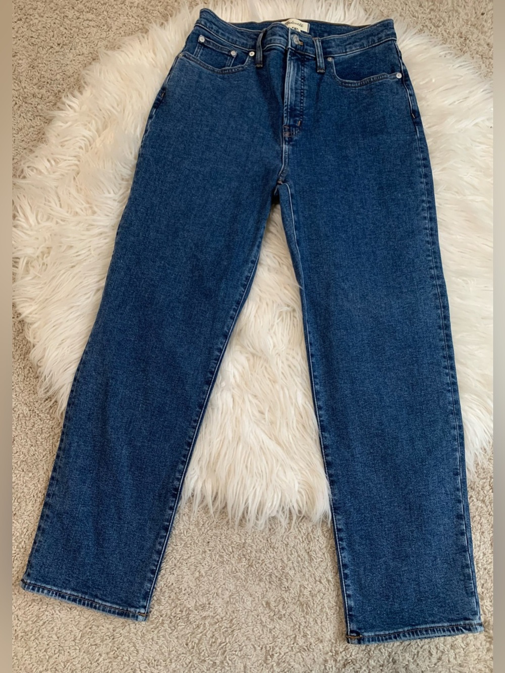 Madewell The Perfect Vintage Straight Jean Bright Indigo Wash Blue Size 29